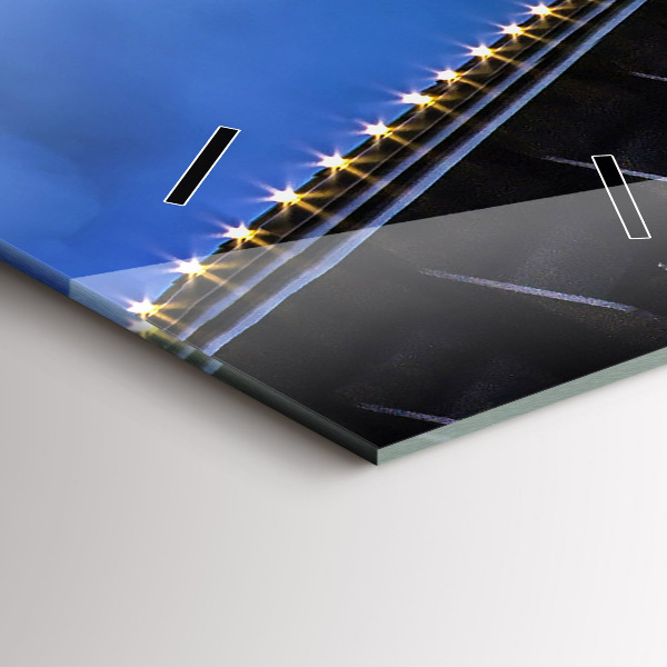 Zegar ścienny pionowy Skalisty brzeg pod mostem