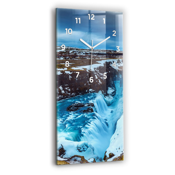 Zegar szklany pionowy Wodospad Gullfoss na Islandii