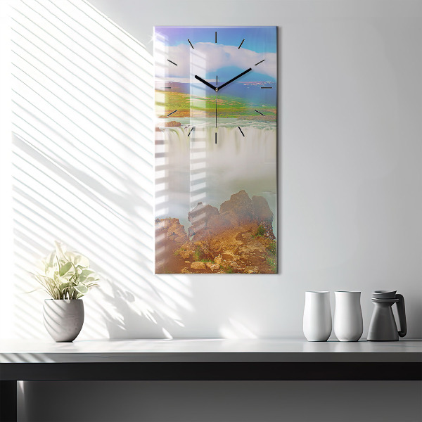 Zegar szklany pionowy Godafoss na Islandii