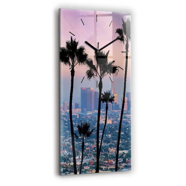 Zegar szklany pionowy Zachód słońca Los Angeles