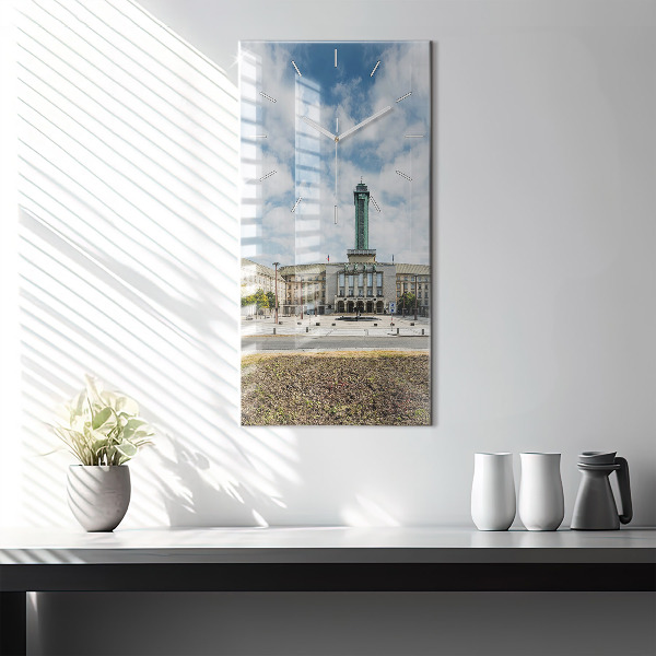 Zegar szklany pionowy Panorama miasta Ostrawa