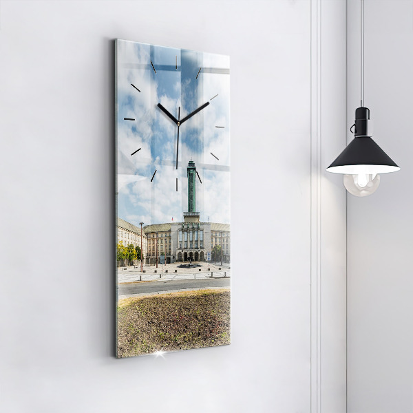 Zegar szklany pionowy Panorama miasta Ostrawa