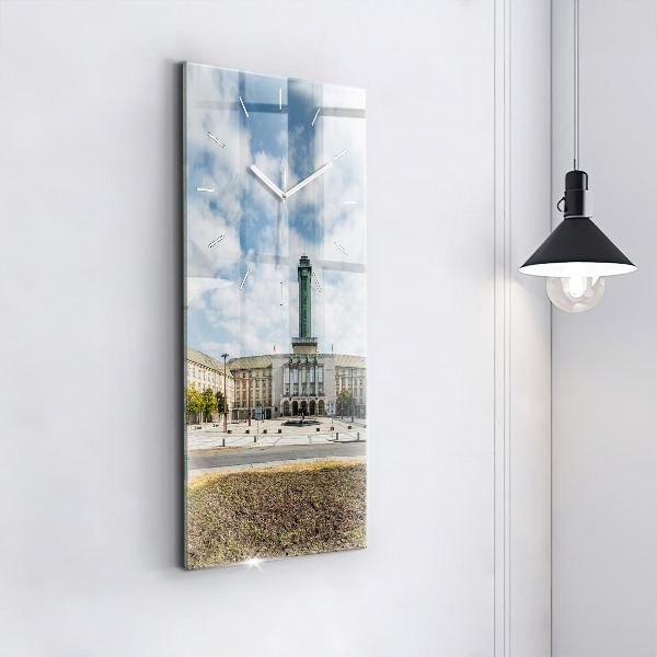 Zegar szklany pionowy Panorama miasta Ostrawa