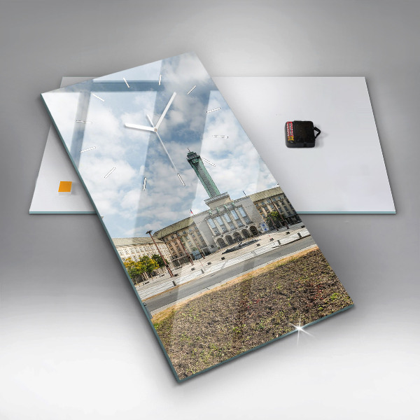 Zegar szklany pionowy Panorama miasta Ostrawa