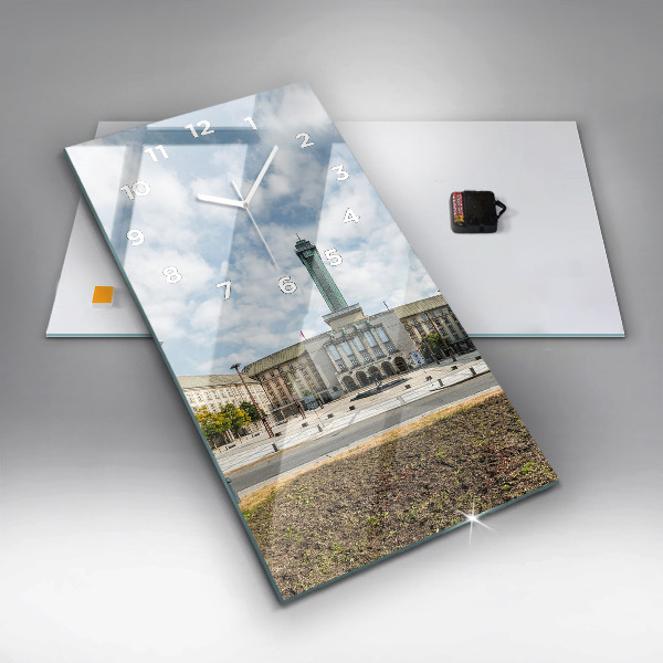 Zegar szklany pionowy Panorama miasta Ostrawa