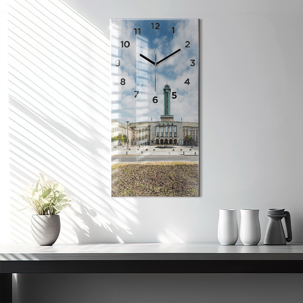 Zegar szklany pionowy Panorama miasta Ostrawa