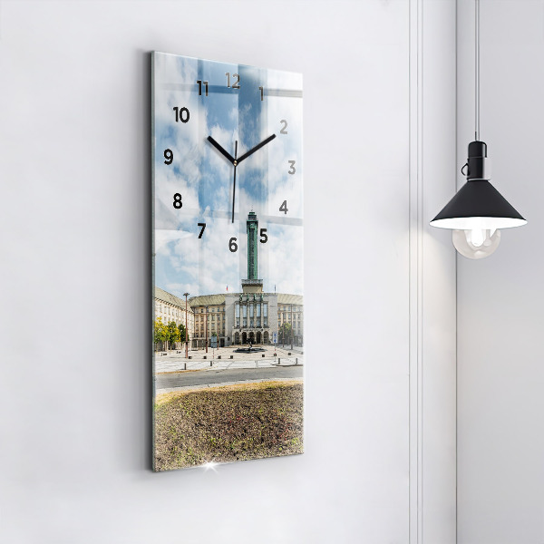 Zegar szklany pionowy Panorama miasta Ostrawa