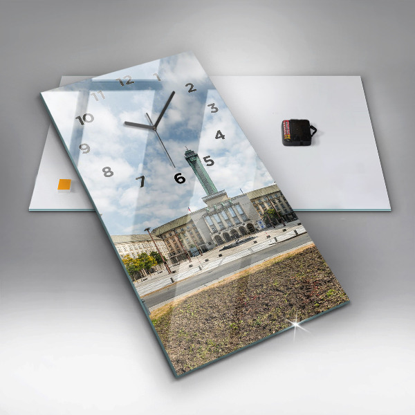 Zegar szklany pionowy Panorama miasta Ostrawa