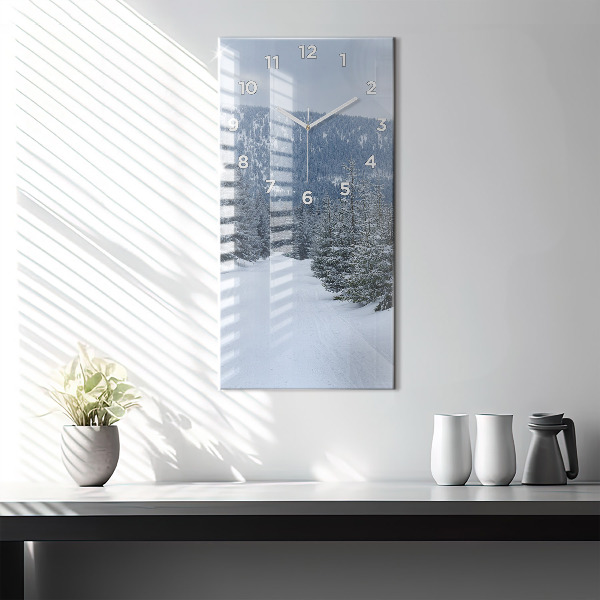 Zegar ścienny pionowy Czeskie Karkonosze w zimie