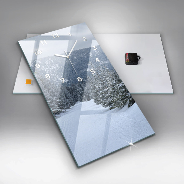 Zegar ścienny pionowy Czeskie Karkonosze w zimie