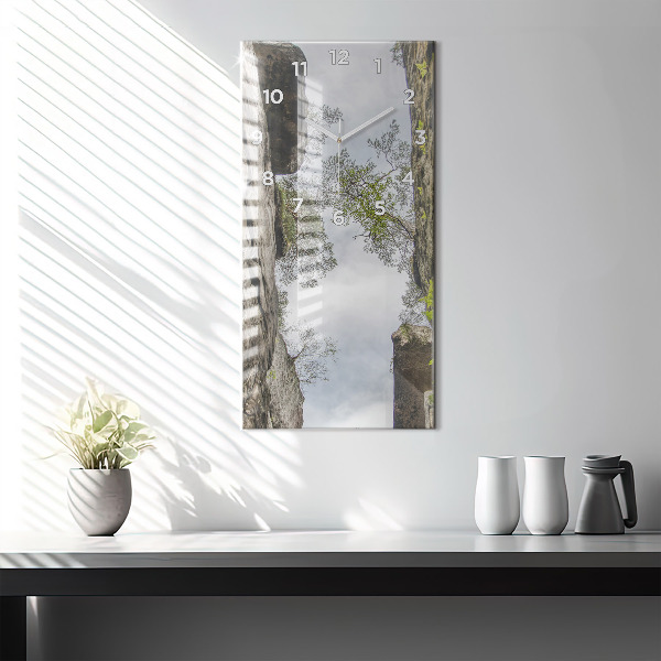 Zegar ścienny pionowy Skalne miasto w Czechach