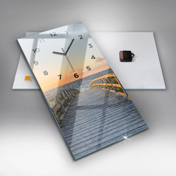 Zegar szklany pionowy Wakacje na plaży