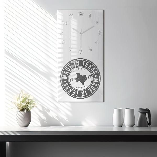 Zegar szklany pionowy Znaczek Texas