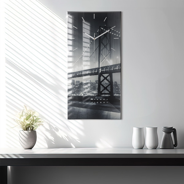 Zegar szklany pionowy Most nocą San Francisco