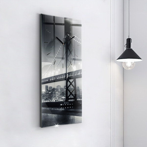 Zegar szklany pionowy Most nocą San Francisco