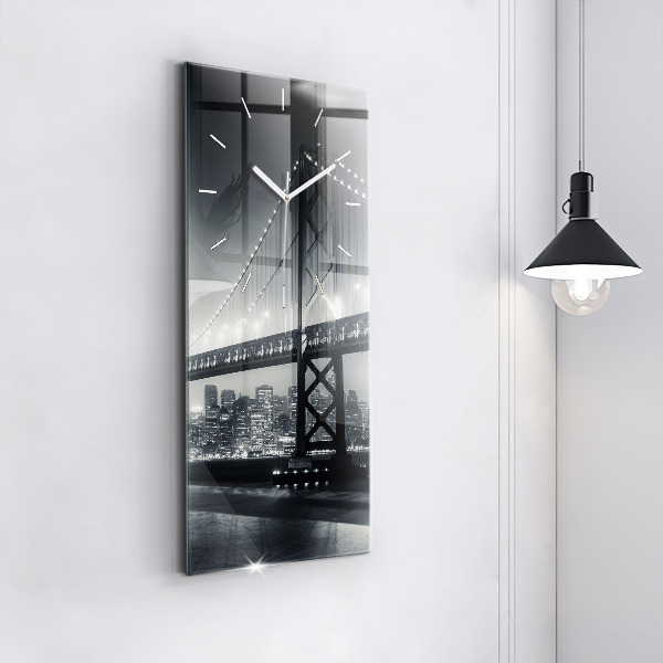 Zegar szklany pionowy Most nocą San Francisco