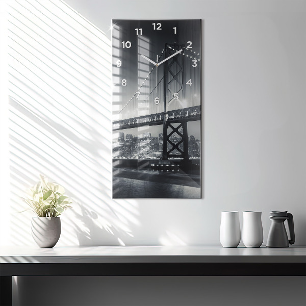 Zegar szklany pionowy Most nocą San Francisco