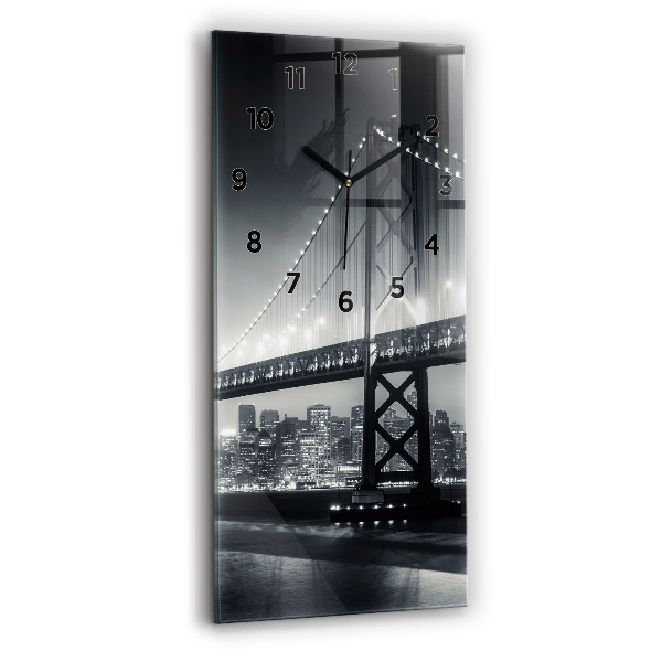 Zegar szklany pionowy Most nocą San Francisco