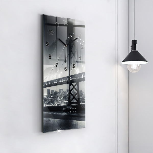 Zegar szklany pionowy Most nocą San Francisco