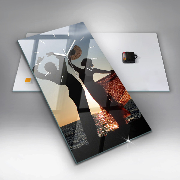 Zegar szklany pionowy Hiszpański taniec na morzu