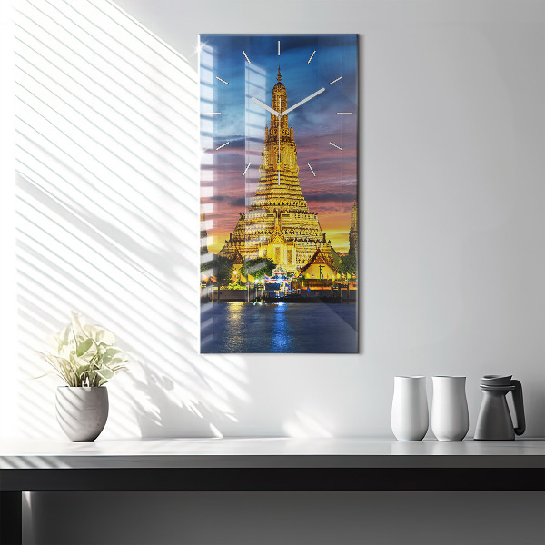 Zegar szklany pionowy Świątynia w Bangkok Tajlandia