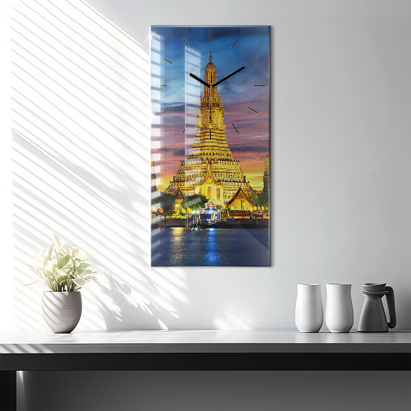Zegar szklany pionowy Świątynia w Bangkok Tajlandia