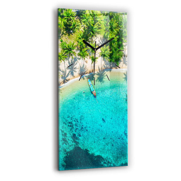 Zegar szklany pionowy Tropikalna plaża Koh Tao