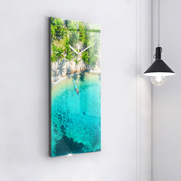 Zegar szklany pionowy Tropikalna plaża Koh Tao