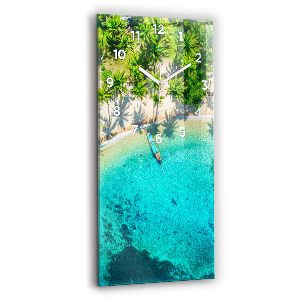 Zegar szklany pionowy Tropikalna plaża Koh Tao