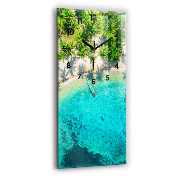 Zegar szklany pionowy Tropikalna plaża Koh Tao