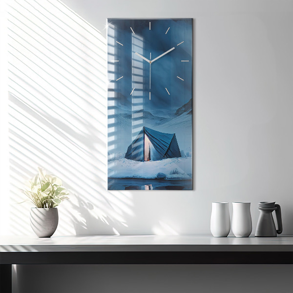 Zegar ścienny pionowy Namiot w górach Islandii