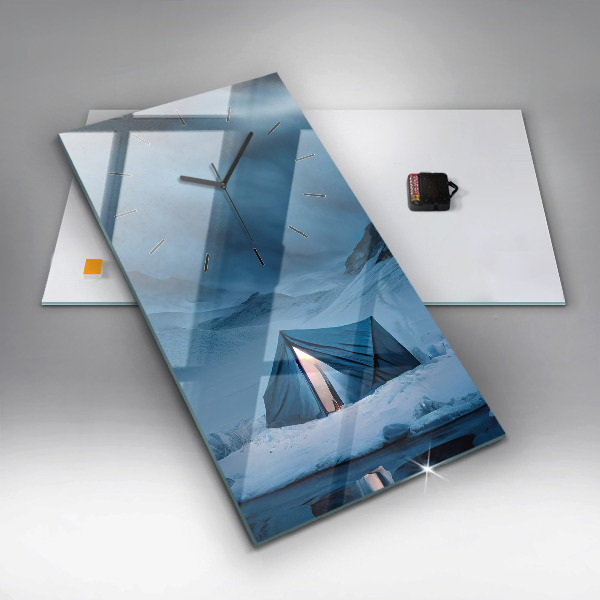 Zegar ścienny pionowy Namiot w górach Islandii