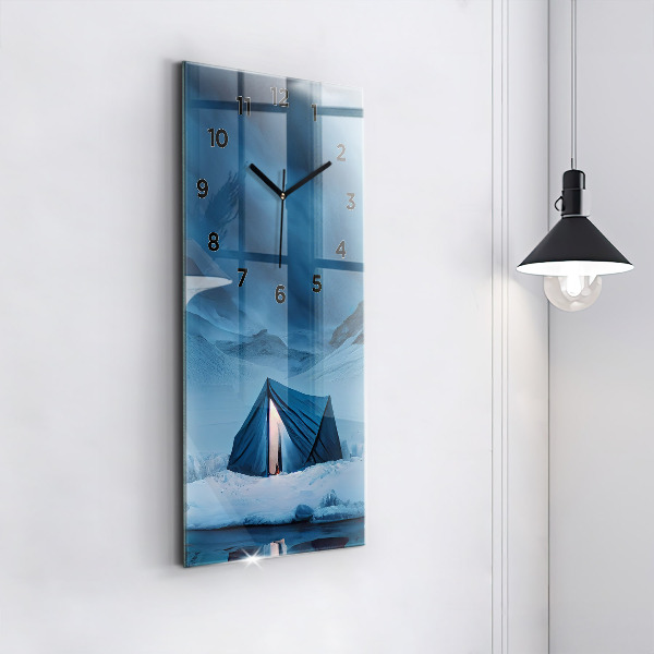 Zegar ścienny pionowy Namiot w górach Islandii