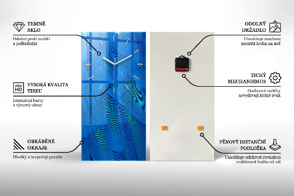 Zegar ścienny pionowy Wodospad wśród mchu