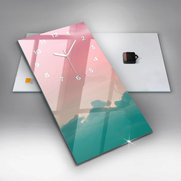 Zegar szklany pionowy Gradient nieba i góry