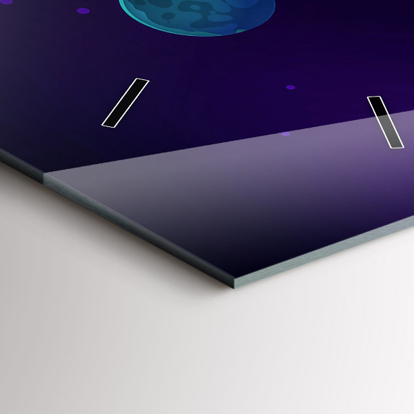 Zegar szklany pionowy Planety galaktyka