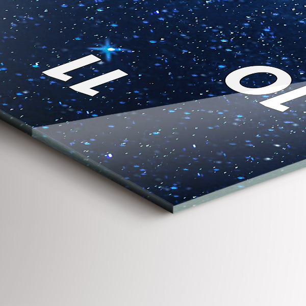 Zegar szklany pionowy Nocne niebo