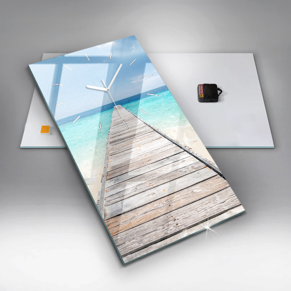 Zegar szklany pionowy Tropikalna wyspa