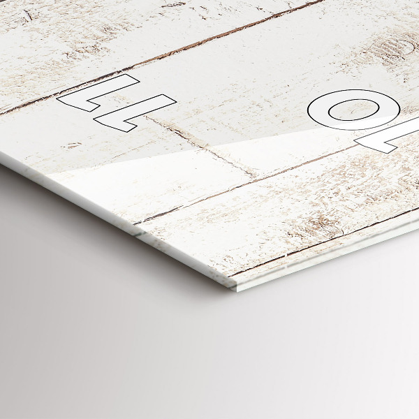 Zegar szklany pionowy Jasne deski drewna