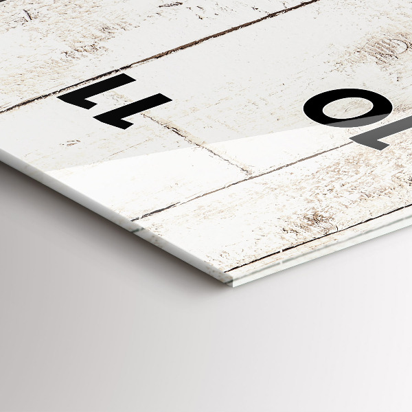 Zegar szklany pionowy Jasne deski drewna