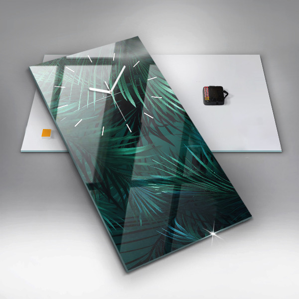 Zegar ścienny pionowy Tropikalne liście