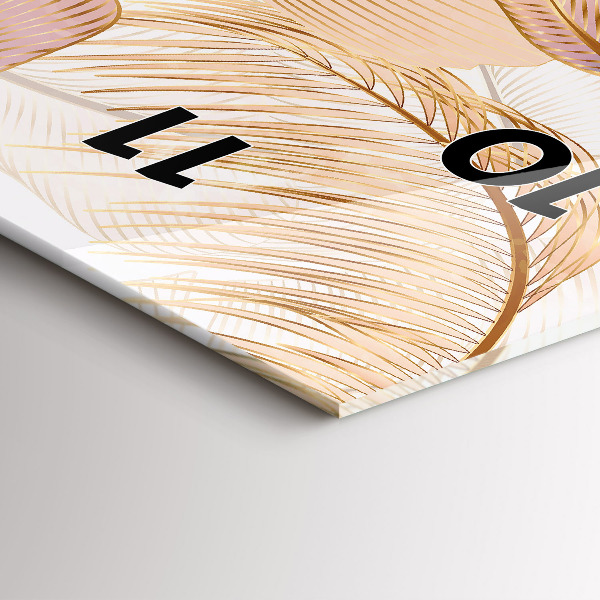 Zegar ścienny pionowy Wzór liści natura