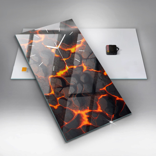 Zegar ścienny pionowy Lawa wulkan