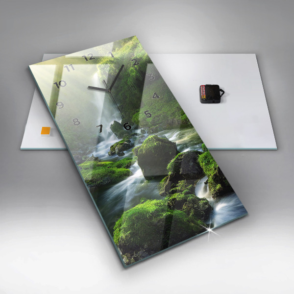 Zegar ścienny pionowy Wodospad i skały