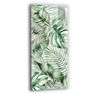 Zegar ścienny pionowy Malowane liście roślin