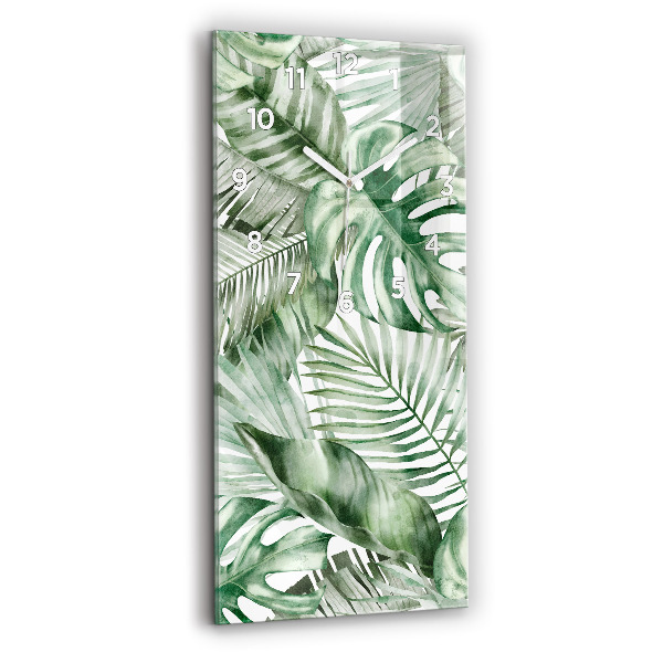 Zegar ścienny pionowy Malowane liście roślin
