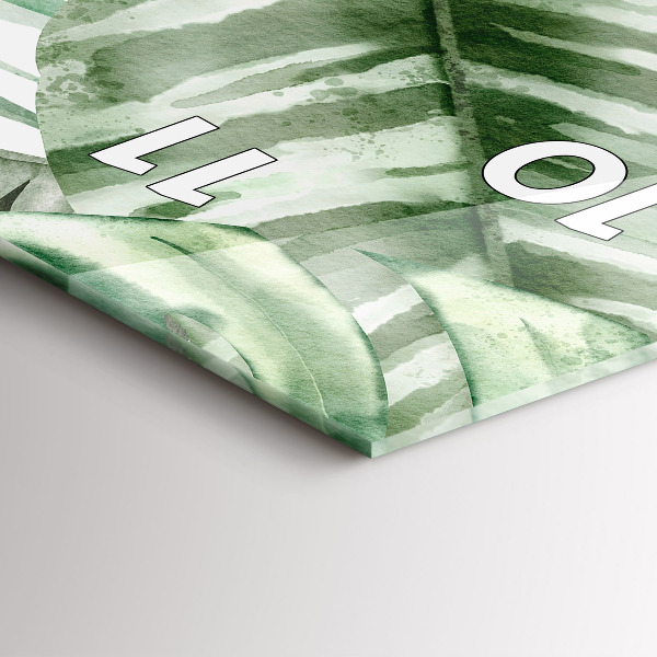 Zegar ścienny pionowy Malowane liście roślin