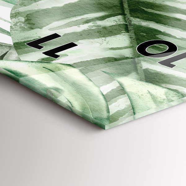 Zegar ścienny pionowy Malowane liście roślin