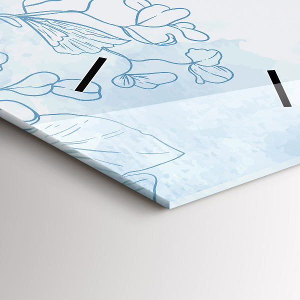 Zegar ścienny pionowy Szkic roślin