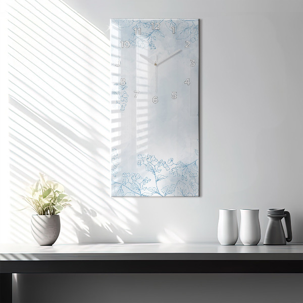 Zegar ścienny pionowy Szkic roślin
